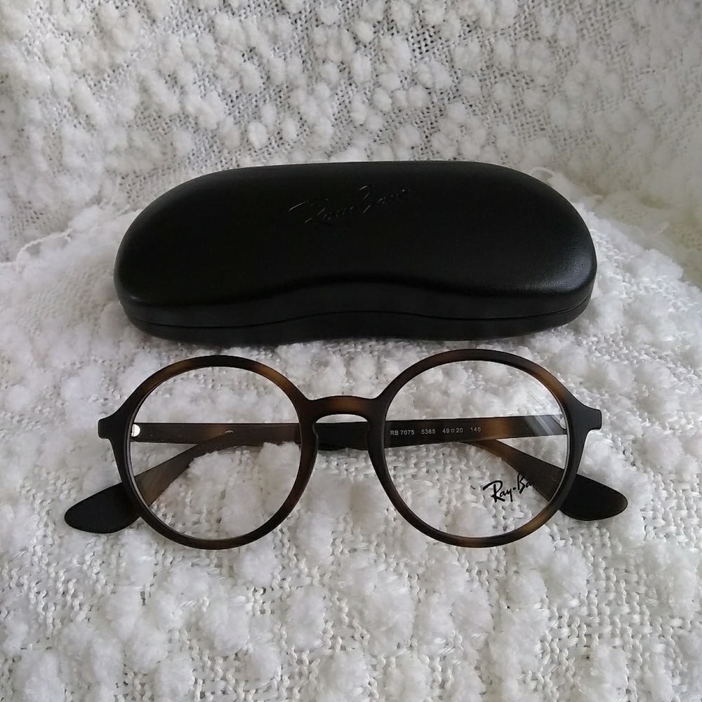 NEW Ray Ban RB7075 5365 Round Matte Tortoise